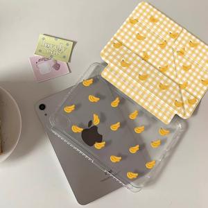 เคสแท็บเล็ตสุดสร้างสรรค์ TPU ลายกล้วยสีเหลืองสุดสร้างสรรค์สำหรับ <span class=keywords><strong>iPad</strong></span> <span class=keywords><strong>Pro</strong></span> ช่องเสียบปากกา Air7ขนาดเล็กพับได้ช่องเสียบปากกาลายตารางหมากรุก10.2การป้องกันที่สมบูรณ์แบบ - Product Image 2