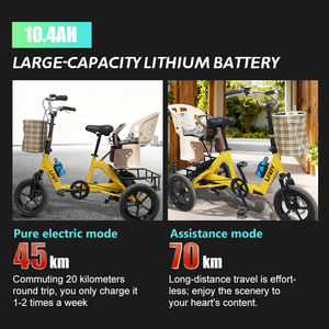 จักรยานไฟฟ้าพับได้ 14 นิ้ว ขายดี สำหรับส่งออก มินิไบค์สำหรับผู้ใหญ่ ใช้ในเมือง บรรทุกของได้เล็กน้อย พร้อมที่นั่งเด็ก - Product Image 5