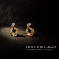 Vente en gros usine Boucles d'oreilles clous 18 carats or 5D, motif géométrique, sertissage de laboratoire, polyvalentes pour le quotidien et le travail