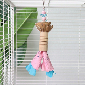 Giocattolo per Pappagalli in Legno Resistente, Decorazione per Gabbia, Pallina di Carta Sminuzzata a Forma di Fiore, Peonia per Calopsittidi, per Grattare, Mordere e Affilare il Becco - Product Image 4