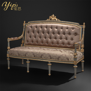 Yips LD-1604-1391 سلسلة الأوروبية الراتنج نحت هاندبينتيد الزهور نمط غرفة المعيشة الكلاسيكية أريكة 3 مقاعد - Product Image 2