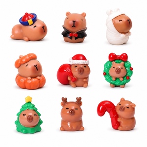 Figurines miniatures <span class=keywords><strong>en</strong></span> résine de capybara <span class=keywords><strong>en</strong></span> gros, assortiment de miniatures de Noël et d'<span class=keywords><strong>Halloween</strong></span> pour micro-paysages, décoration intérieure, personnalisation OEM - Product Image 1