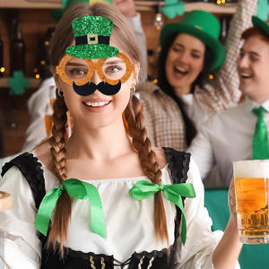 Lunettes à thème <span class=keywords><strong>de</strong></span> fête irlandaise, vertes et scintillantes, décorations <span class=keywords><strong>de</strong></span> carnaval pour <span class=keywords><strong>la</strong></span> Saint-Patrick, lunettes à trèfle - Product Image 3