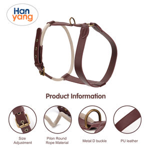 HanYang OEM tali anjing nilon kustom mudah hidup dan mati tanpa tersedak H kulit <span class=keywords><strong>Harness</strong></span> anjing berjalan tanpa tarik anjing <span class=keywords><strong>Harness</strong></span> atau anjing besar tanpa tarik - Product Image 6