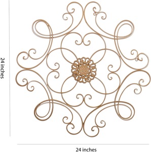 Amazon Vente Chaude Métal Vintage Antique Style Or Défiler Fil Circulaire Décoration <span class=keywords><strong>Murale</strong></span> pour la maison et le jardin - Product Image 2