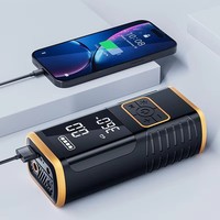 Pompe à gonflage de pneus portable sans fil en ABS, 6000 mAh, mini-machine de gonflage rapide avec manomètre numérique et lumière d'urgence