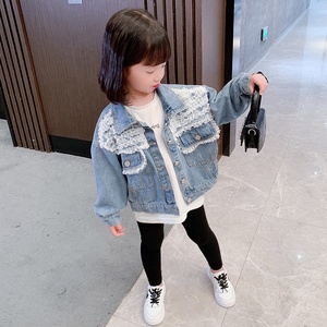 I bambini Delle Ragazze di Modo Nappa Giacche di Jeans Delle Ragazze A Maniche Lunghe Tasca Della Giacca Denim Casual Per Bambini Outwear - Product Image 3