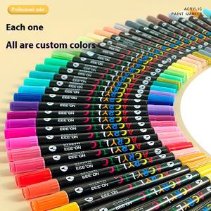Marcadores acrílicos de caja negra pequeña para <span class=keywords><strong>Amazon</strong></span>, 72 colores, doble extremo, doble color, impermeable, punta suave, juego de plástico DIY - Product Image 5