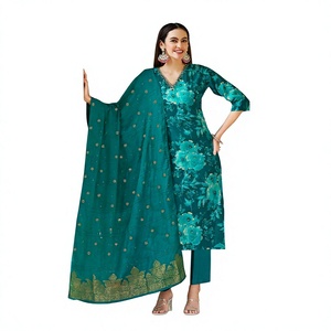 Kurta Casual de Chinon Pesado para Mujer, Estampado Digital Milano, Marca Dhwaja Export, con Forro de Algodón, Secado Rápido, Corte Regular, para Todas las Temporadas, Gujarat - Product Image 1