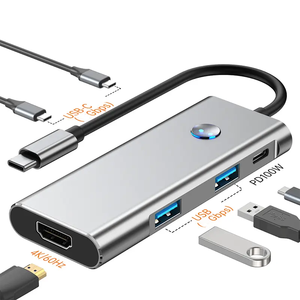 Cơ Sở Chúng Tôi 10Gbps USB C Hub USB A C Dữ Liệu Cổng 4K60hz HDTV 100W Pd 6 Trong 1 USB C Docking Station Tương Thích Cho iPhone - Product Image 1