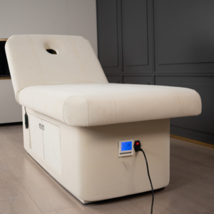 Mobilier moderne de salon de beauté table de massage pour cils spa lit facial blanc lit de massage électrique pouvant supporter le chauffage du matelas - Product Image 2