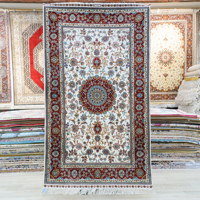 91x152cm chine fleur Cutt Essence turc tapis faits à la main Nain persan belgique tapis en soie