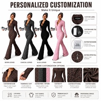 Combinaison de yoga sexy à imprimé léopard pour femme, tenue de fitness ajustée, fermeture éclair intégrale, vêtement de sport une pièce pour l'entraînement et la gym