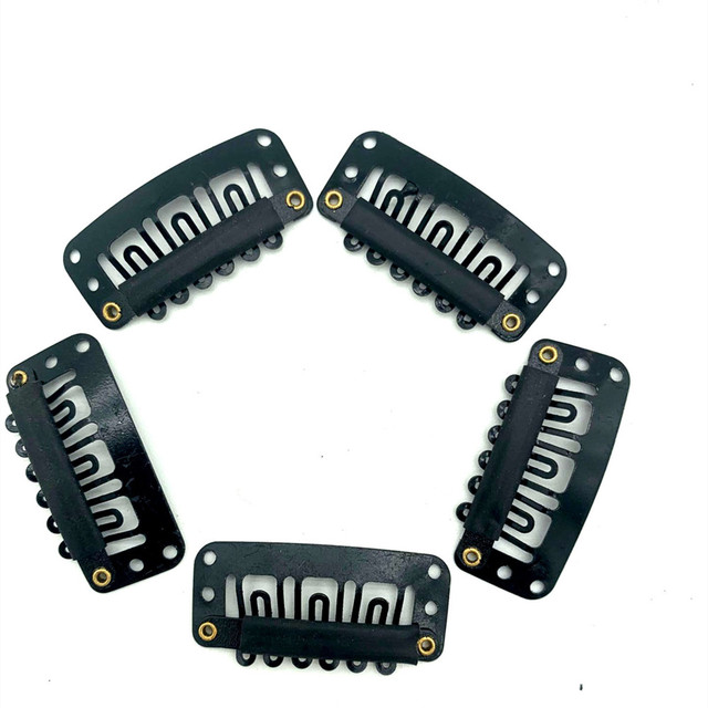 2.8 3.2 U Shape Clips Black Clip Hair Extension Clip 1000pcs Per Bag
