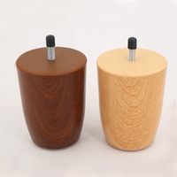 Pieds de meubles en plastique imitation bois, résistants à l'humidité, sans rouille, design conique, avec patins en feutre et boulons de suspension pour canapé, table, chaise