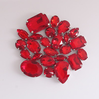 Strass en cristal de verre de haute qualité, 24 pièces, formes et tailles variées, à sertir, pour accessoires de couture DIY, vêtements et robes de mariée