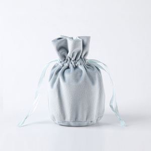 Large Size 18*16cm With Round Bottom 10cm Plain Velvet <b>Draw</b> String Bags for Pendant Necklace Crystal Lipstick <b>Storage</b> - Product Image 5