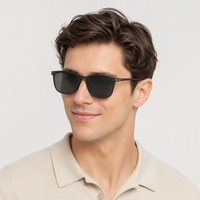 Lunettes de vue pour homme 2-en-1 pour la conduite quotidienne, monture carrée en Ultem à monture complète avec clip magnétique pour lunettes de soleil polarisées