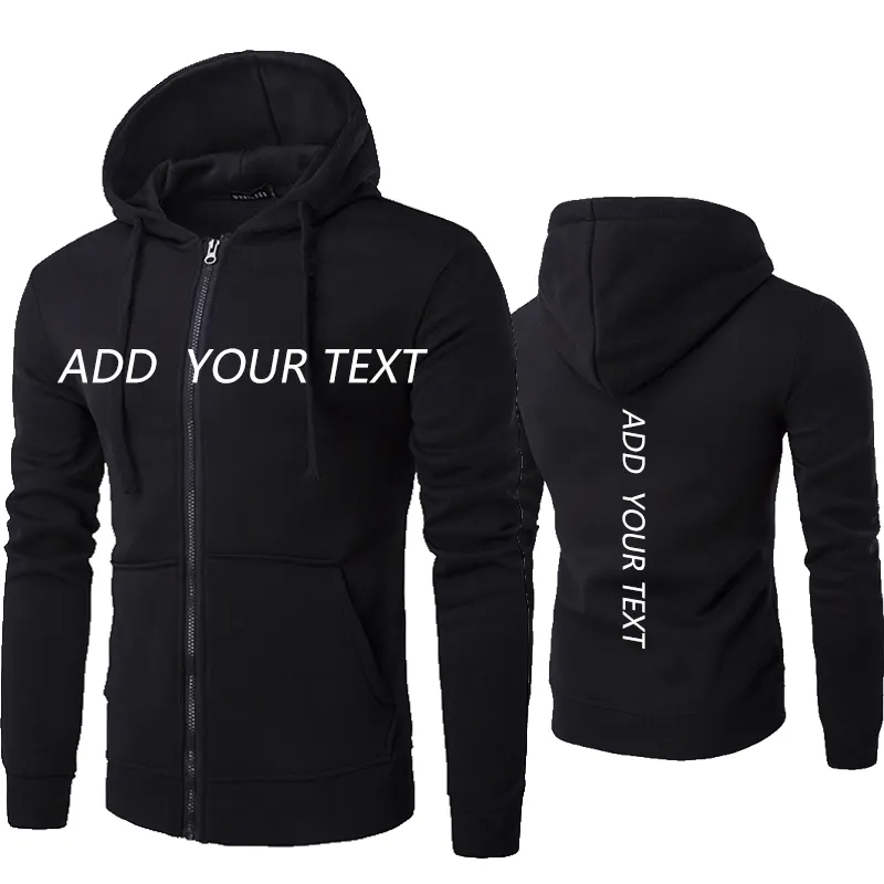 Mannen Rits Hooded Trui Fabriek Directe Verkoop Custom Logo Hooded Trui Grote Print Hoodie