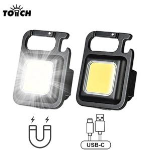 Petit Mini porte-clés rechargeable Usb Led lampe de travail Cob lampes de poche magnétiques de poche portables pour la randonnée en plein air Camping - Product Image 1