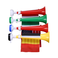 Hochwertiges FOCUS Kunststoff Fußball Fan Horn Custom Digital gedruckt 2026 World Soccer Cup Flagge 14*21cm Jubel horn
