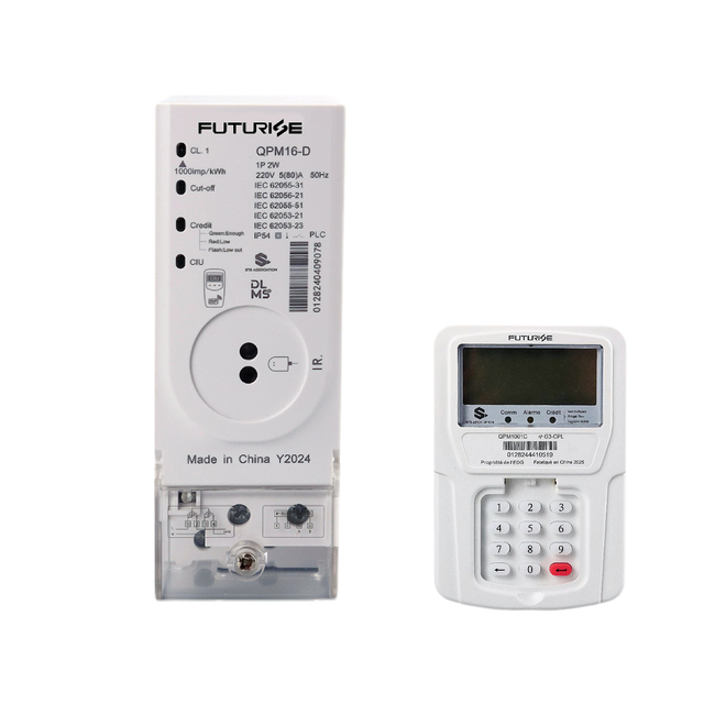 Energy Meter Single Phase DinRail with LCD Display RF PLC Communication and Prepaid Electricity Meter
