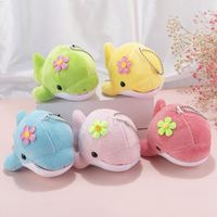 Vente en gros peluche rose dauphin porte-clés océan animaux en peluche griffe machine peluches jouets créature de la mer dauphin peluche porte-clés jouets