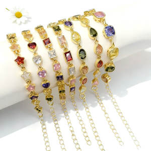 CH-LHB1159 Hermosa Pulsera <span class=keywords><strong>de</strong></span> Cuerda con Dijes <span class=keywords><strong>de</strong></span> San <span class=keywords><strong>Benito</strong></span>/<span class=keywords><strong>Cruz</strong></span>/Corazón Chapada en Oro, Pulsera <span class=keywords><strong>de</strong></span> Moda para Mujer al por Mayor - Product Image 2