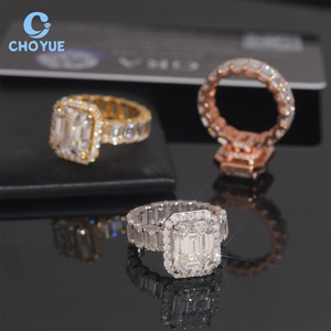 Iced Out Fine Jewelry Pass Diamond Tester VVS Moissanite Diamond GRA Certificated Hip Hop Sterling <b>Silver</b> 925 <b>Ring</b> for <b>Men</b> - Product Image 4