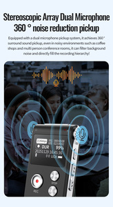 Enregistreur vocal numérique amélioré 500 mAh, 85 heures d'autonomie, rechargeable par USB, dictaphone LCD, lecteur <span class=keywords><strong>MP3</strong></span>, appareil d'enregistrement sonore - Product Image 5