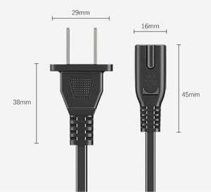 Câble de cordon d'alimentation 2pin Câble de cordon d'alimentation ca 220v SPT-2 18AWG 250VAC 13A USA Câble d'alimentation américain - Product Image 6