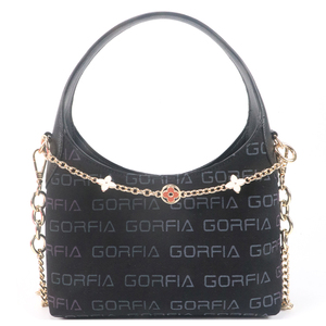 Bolso de Hombro Negro de Diseñador de Moda para Mujer, Bolso Tipo Hobo con Cadena y Colgante para el Verano - Product Image 1