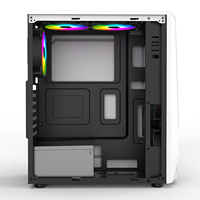 Boîtier pour PC de jeu RVB Noir/Blanc ATX Tour complète en acier Armoire pour ordinateur de bureau en stock avec fenêtre à panneau latéral
