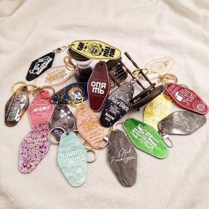 Portachiavi in Acrilico Personalizzato con Logo Stampato o Smaltato per Hotel e <span class=keywords><strong>Motel</strong></span>, Etichetta Retrò per Chiavi di Stanza, Souvenir per Bar e Caffè - Product Image 5