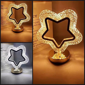Lámpara de Mesa con Domo de Cristal y Diamantes, LED E26, Luz Blanca Cálida 2700K, Estilo Escandinavo, Madera Contemporánea, Decorativa para Dormitorio - Product Image 6