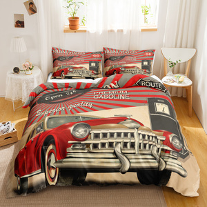 Juego de Ropa de Cama con <span class=keywords><strong>Funda</strong></span> Nórdica de Microfibra Ecológica de 500 Hilos con Estampado de Dibujos Animados de Vehículos Todoterreno, Diseño Digital con Temática de Autos para Adultos - Product Image 4