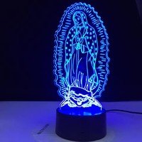Série chrétienne 3D lampe croix jésus Bible veilleuse acrylique plaque tactile télécommande lampe Base décor à la maison cadeaux de vacances pour un ami
