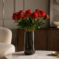 Fleur de pivoine artificielle au toucher réel, tige de pivoine en caoutchouc souple pour mariage, décoration florale pour la maison et les fêtes, vente en gros