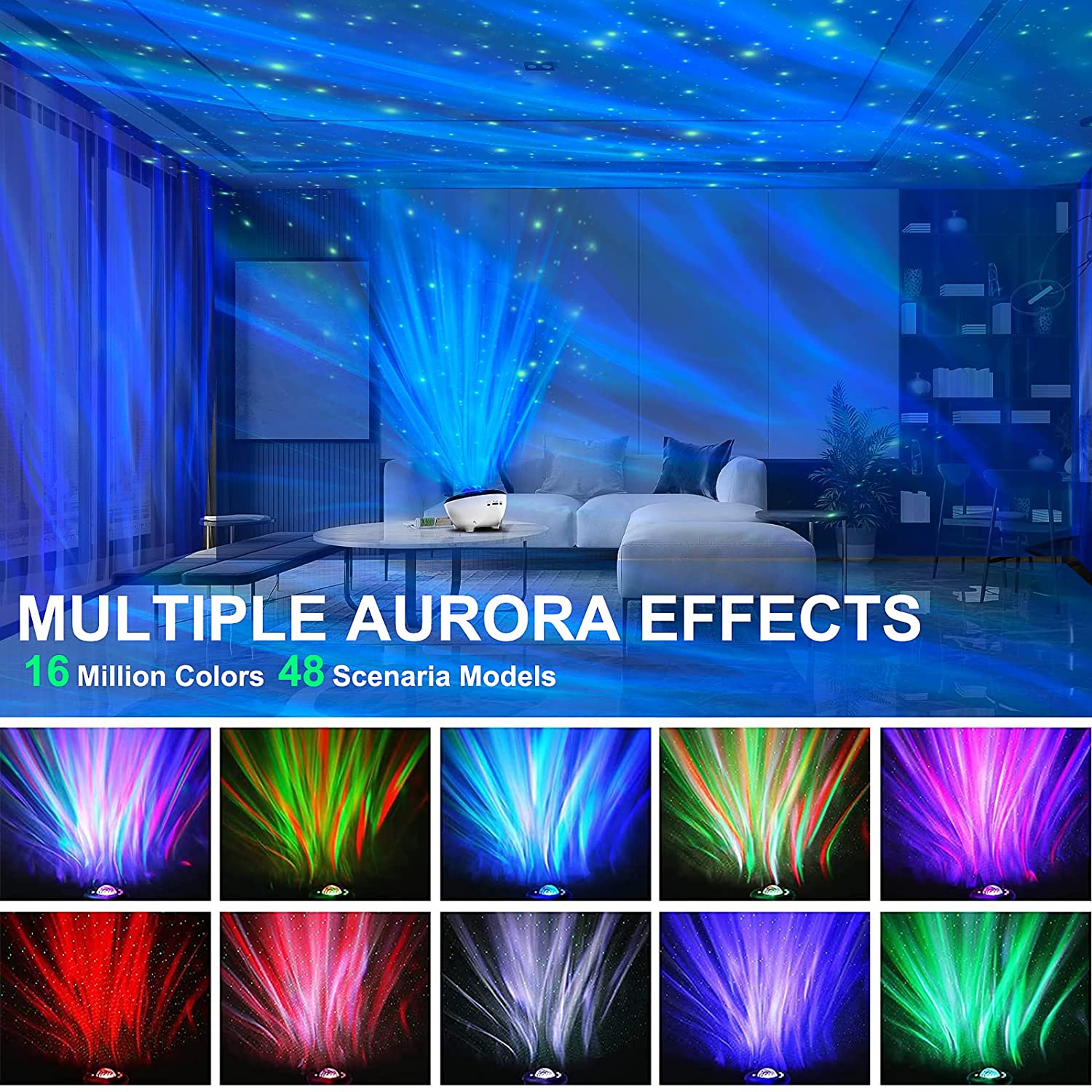 Aurora Smart Projector Night Light - Northern Lights APP Control