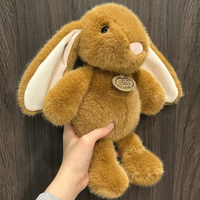 Peluches lapins à longues oreilles Kawaii en coton, jouets en gros pour machines à griffes d'arcade et designs personnalisés
