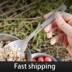 Portable Titanium Cutlery Set Anti-Bacterial Long Handle Fork Spoon Knife Tableware for Outdoor Camping - Product Image 2
