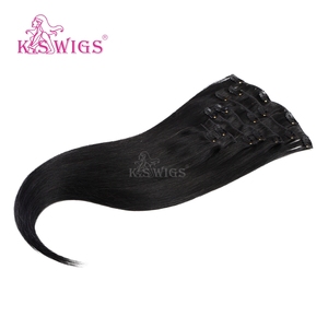 Extensions de cheveux naturels chinois Remy 100 % en gros, à clipser, cuticules alignées, double épaisseur, doux, sans perte, couleur foncée, lisses naturels. - Product Image 6