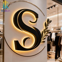 Letreros Personalizados con Retroiluminación LED 3D, Letreros Iluminados de Acero Inoxidable para Publicidad en Tiendas, Letreros con Nombre de Marca para Empresas
