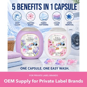 Cápsulas de detergente con aroma a camelia, 8 unidades por caja, OEM para marcas de detergente de marca privada, venta al por mayor - Product Image 1