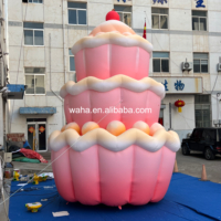 Décorations gonflables de rêve pour fête d'anniversaire, gâteau rose géant gonflable