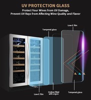 Cave à vin intégrée de 120 L avec compresseur, armoire de stockage de vin, double porte, distributeur de vin, refroidisseur à vin
