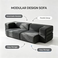 Fauteuil de canapé pliable souple et sectionnel scellé sous vide siège large monoplace loisirs salon fauteuils canapés en tissu compressé