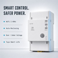 Interrupteur relais WiFi Tuya sur rail DIN 63A 80A avec réenclenchement automatique et protection contre les surtensions et les sous-tensions CE IEC60947-5-1