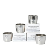 Tasse à thé artisanale en titane pur de haute pureté, martelée, style Kung Fu chinois, non revêtue, pour cadeau