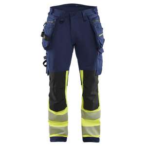 BLAKLADER - 112516488933D112 Pantalones Hi-Vis Elásticos en 4 direcciones Azul marino/Amarillo Hi-vis-EAN 7330509912850 ROPA DE TRABAJO DE 2017 - Product Image 1